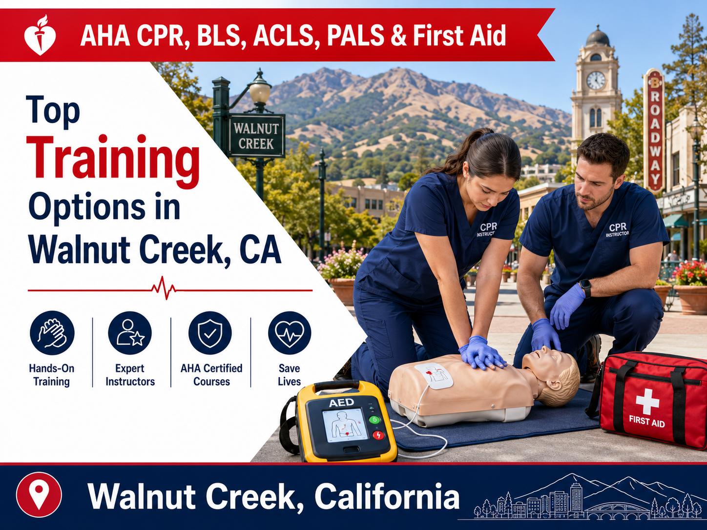 Top 5 Places To Find American Heart Association BLS, ACLS, PALS, CPR, and First-aid Certification Courses in Walnut Creek, CA